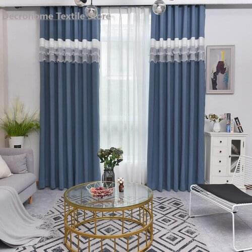 Polyester high blackout curtain cloth dormitory hotel living room bedroom office European style simple curtains