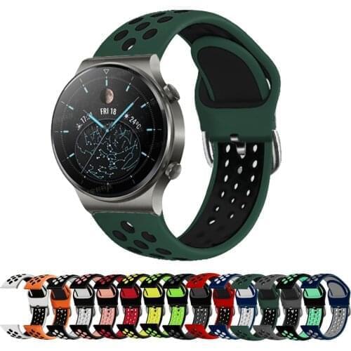 22mm Silicone Band for Samsung Galaxy Watch 46mm 42mm Active 2 Sport Strap Gear S3 Correa For Huawei Watch GT2 GT 2 Pro