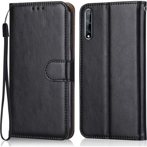 Folio Luxury Leather Case for On Huawei P Smart S Wallet Stand Flip Case Phone Bag with Strap