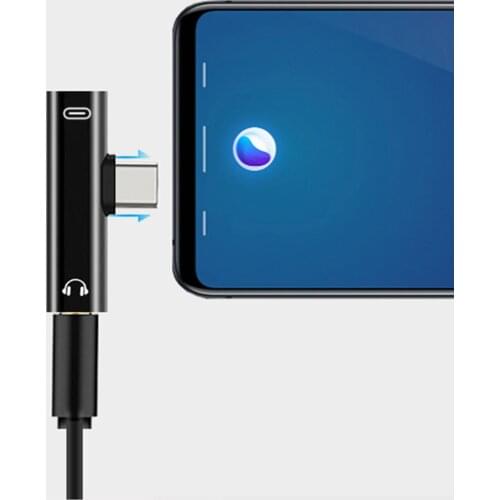 Universal 2 In 1 Dual Type C To USBC 3.5mm Jack Headphone Audio Charger Aux Adapter Splitter Converter for Samsung Xiaomi Huawei