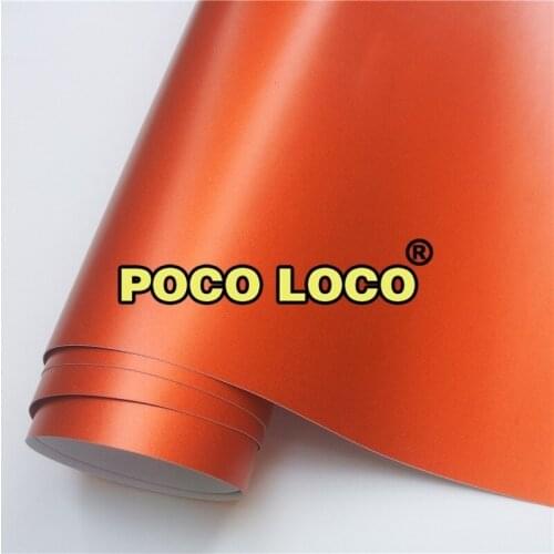 Premium Orange Satin Matte Chrome Metallic Vinyl Film Wrap Sticker Air Bubble Free work for Spoiler Bumper Roof Hood
