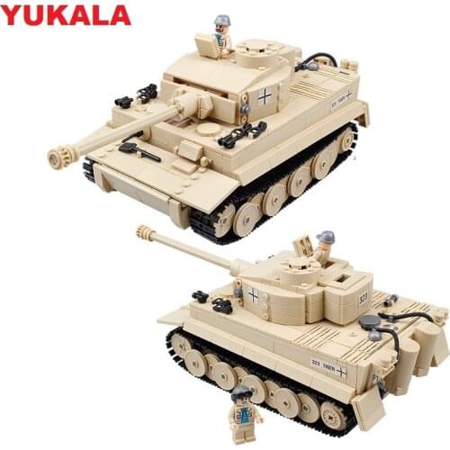 YUKALA 995pcs Military German King Tiger Tank Building Block Tank Soldier Figure Bricks Educational Toys For Children