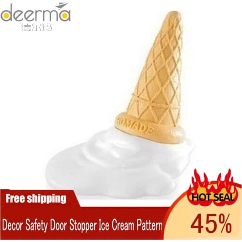 Home Decor Safety Door Stopper Ice Cream Pattern Door Holders Catch Floor Nail-free Doorstop Furniture Hardware Protector
