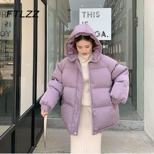 Women Short Jacket Winter Thick Hooded Cotton Padded Coats Female Korean Loose Puffer Parkas Ladies Oversize Outwear