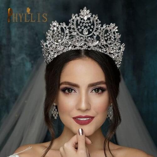 A195 Wedding Baroque Headband Luxury Crystal Bridal Crown Tiaras Hair Jewelry Accessories For Women Rhinestone Headwear