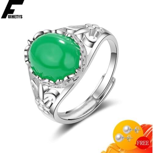 Bali Jelry Retro Women Rings 925 Silver Jewelry Oval Shape Ruby Emerald Gemstone Open Ring for Wedding Engagement Accessories