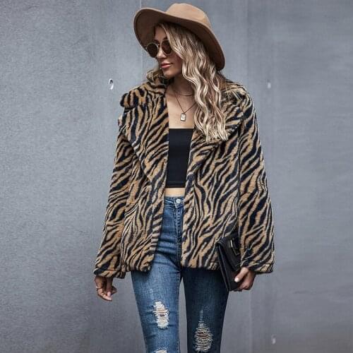 Fur Coat Women Winter 2020 Plus Size Leopard Faux Fluffy Hair Jacket Fur Cardigan Faux Fur Coat Warm Long Fur Coat Cape Women