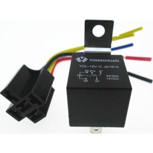 NEW AUTO car 12V relay JD1914 waterproof spdt relay base 12V 12VDC DC12V 40A / 30A 5PIN