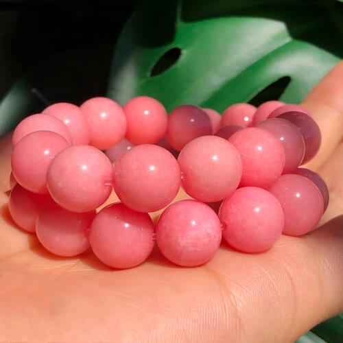 Natural Stone Pink Red Jades Chalcedony Loose Spacer Beads For DIY Jewelry Making Bracelet Necklace 4/6/8/10/12mm wholesale