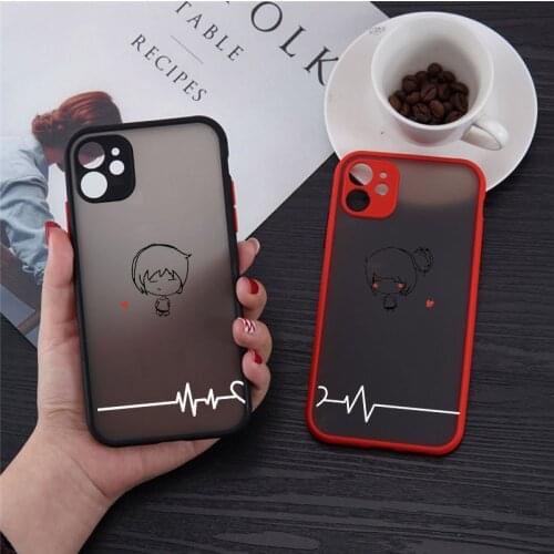 Lovely Boy Girl Couple Phone Case For iPhone 12 11 Pro MAX XS XR X SE2020 7 8 6Plus Shockproof Clear Soft Silicone Cover Fundas