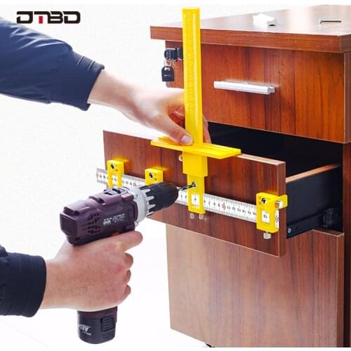 DTBD Drilling Locator Detachable Hole Punch Jig Tool Center Drill Bit Guide Set Sleeve Cabinet Hardware Locator Woodworking Tool