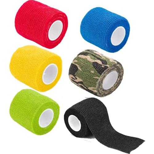 5Pcs Disposable Tattoo Grip Cover Wrap Self Adhesive Elastic Bandage Tape Permanent Makeup Accessories Random Color