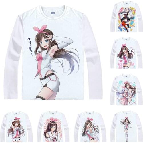 YouTuber Kizuna AI T-Shirts Multi-style Anime Long Sleeve Shirts Japanese Virtual YouTuber Kizuna AI Kaguya Luna Cosplay Shirt