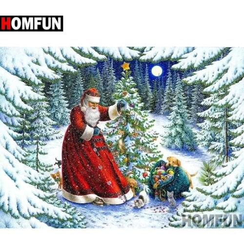 HOMFUN Full Square/Round Drill 5D DIY Diamond Painting "Santa Claus" Embroidery Cross Stitch 5D Home Decor Gift A15453