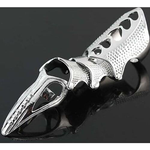 2020 NEW Cool Boys Punk Gothic Rock Scroll Joint Armor Knuckle Metal Full Finger Ring Gold Cospaly DIY Ring Halloween decoration