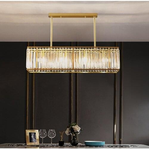 All Copper Post Modern Light Luxury Dining Room Chandelier Simple Home Atmosphere Living Room Light Romantic Crystal Ledlighting