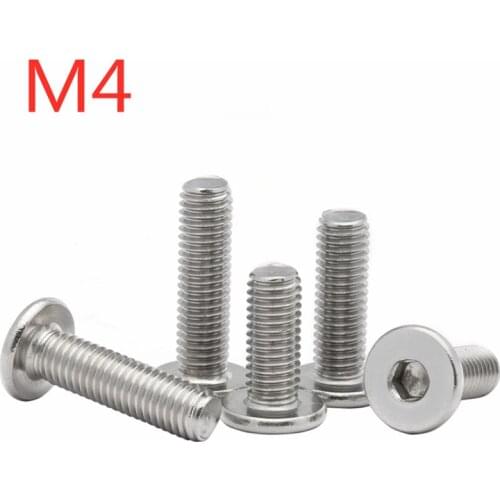 M4 Stainless Steel Hex Hexagon Socket Ultra Thin Super Low Flat Wafer Head Screw Bolt SS304