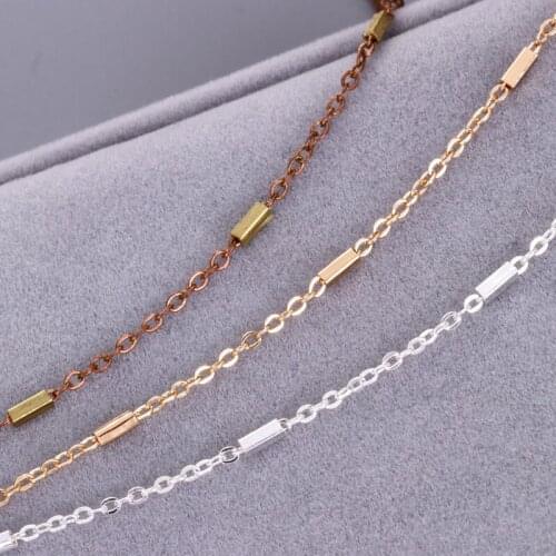 2m/batch chain type Diy chain necklace jewelry accessories survey results square tube chain metal handmade