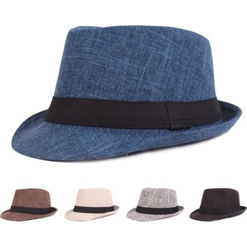 Mens Summer Beach Sun Cap Outdoor Casual Fedora Trilby Jazz Hat Panama Hat HATCS0565