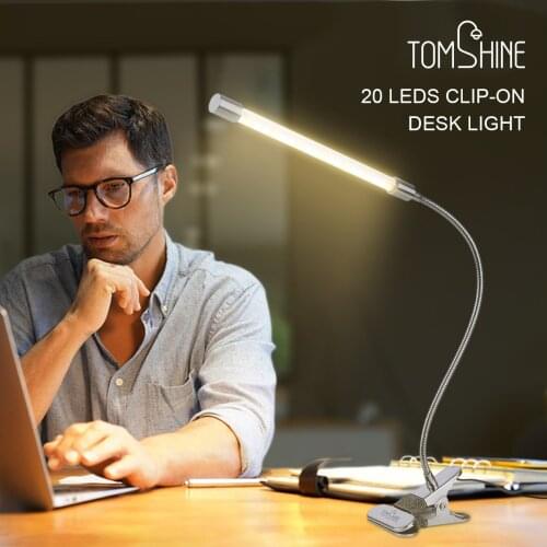 Long Arm Table Lamp Clip 20 Led Desk Lamp 3 Color Modes Eye-protected desk Lamp For Bedroom Led Light 10-Level Brightness&Color