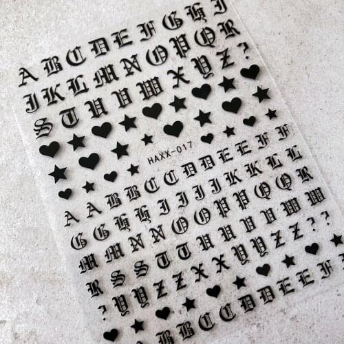 Newest letter design 3d nail sticker decal export Japan DIY decorations for nail art HL58