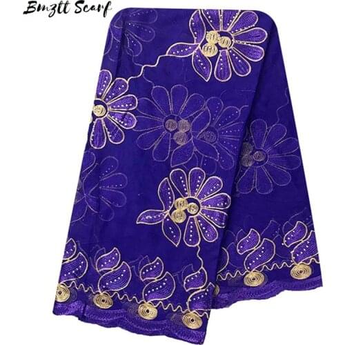 New Net Scarf African Women Big Tulle Scarfs Muslim Emrboidery Big Size Scarf For Shawls Wraps BF-131