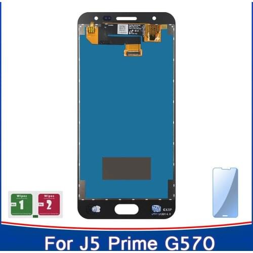 Adjustable Brightness New LCD With Tempered Glass For Samsung Galaxy J5 Prime G570 G570F G570K G570L Touch Screen Oled Display