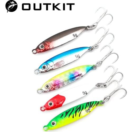 OUTKIT HOT NEW 5g 10g 15g Fishing Jigging Lure Spoon Spinnerbait Metal Bait Bass Tuna Lures Jig Lead Minnow Pesca Tackle