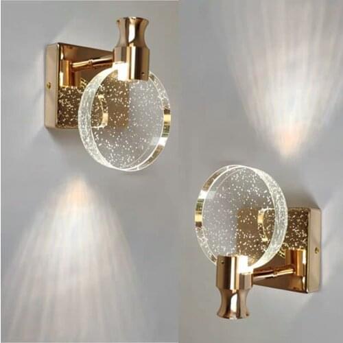 Simple Bedroom Living Room Crystal Wall Lamp Mirror Front Lamp Bathroom Makeup Lamp Wall Lights Home Decor Lights Mirror WF1010