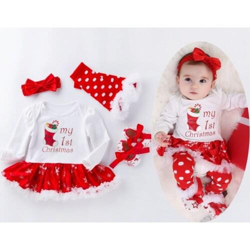 Christmas Dress for Baby Girl Snowflake Romper Mini Dress Set Cotton Colorful 0-24M Baby Dresses Trend Newborn Clothes Vestidos