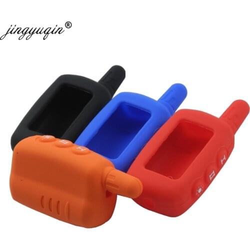 Jingyuqin Silicone Key Case for Starline A6 A9 A8 Two Way Car Alarm LCD Remote Controller keychain Cover
