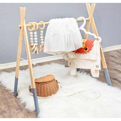 Nordic Simple Wooden Fitness Rack Children Room Decorations Baby Play Gym Bar J60B