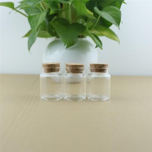 24PCS/lot 37*50mm 30ml Mini Glass Bottles Spice Storage Jars Corks spicy Bottle Containers tiny jars Vials With Cork Stopper
