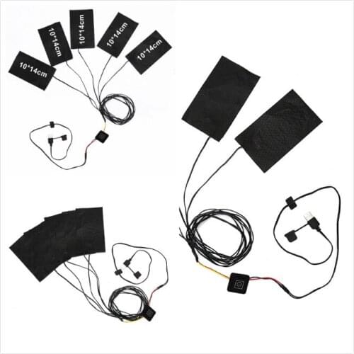 USB Charged Warm Paste Pads Waterproof Carbon Fiber Heating Pad Safe Portable Heating Warmer Pad For Vest Jacket Cloth Supplies
