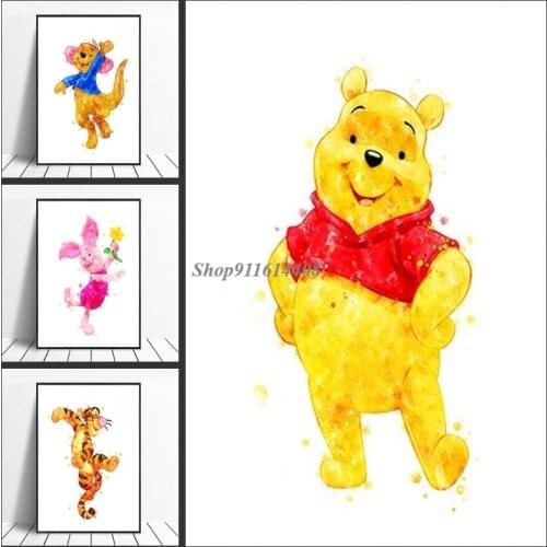 Winnie The Pooh Disney Classic Anime Cartoon Canvas Paintings Wall Art Home Decor Poster Prints Pictures Kids Nursery Room Decor