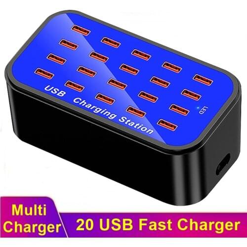 Tongdaytech 20 Port Multi USB Fast Charger For IPhone 11 Pro XS Max XR USB Quick Charge Carregador For Samsung S20 S10 S9 Plus