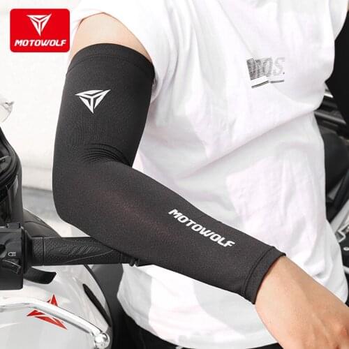 WOTOEOLF Motorcycle riding sleeve Sunscreen Icy Sleeve Sports Fitness Arm Guard Anti-UV Mesh Breathable Sleeve Cover unisex