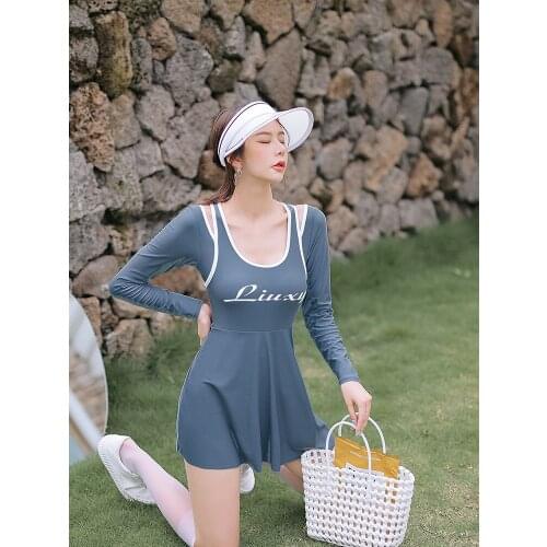 Womens Swimwear Women One Piece Summer Swimming Suit Dress Show Thin Belly Students Korea Beach 2021 Girl Skirt Style Seaside