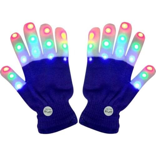 1pair LED Flashing Magic Glove Glow In The Dark Toys Light Up Finger Tip Lighting Toys for Children Kid Adult Party Props