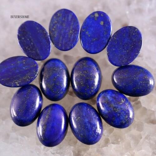 18x13MM&16x12MM CAB Cabochon Oval Natural Stone Beads Blue Lapis For Jewelry Making Necklace Pendant Bracelet Earrings 10Pcs