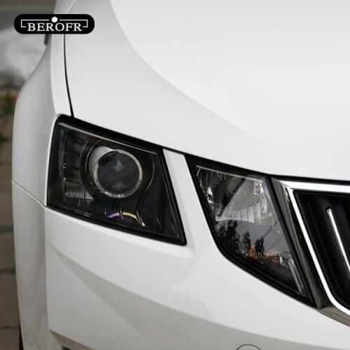 2 Pcs For Skoda Octavia 2017 2018 2019 Car Headlight Tint Black Protective Film Protection Transparent TPU Stickers Accessories