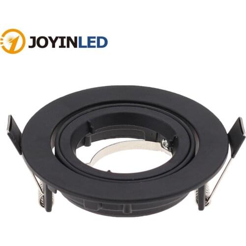 2PCS Black Round Commercial Lighting Adjustable LED Recessed Downlight Fittings GU10 MR16 Bulb Lamp Fixture led Downlight Frame