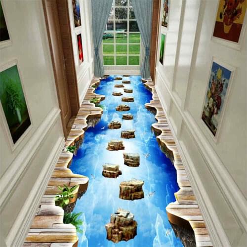 3D Fun Adventure Corridor Mat Bedroom Kitchen Rugs Kids Room Decorative Play Mat Area Rug Pastoral Carpets for Living Room