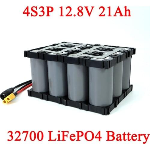 4S3P 12.8V 21Ah 32700 Lifepo4 Battery Pack with 4S 20A Maximum 60A Balanced BMS for Electric Boat Uninterrupted Power Supply 12V