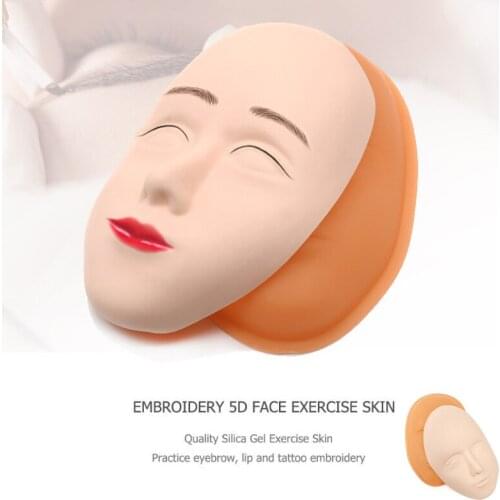 5D Silicone face Head Practice Permanent Makeup practice Skin For Tattoo Microblading Tattoo Machine For Academy Training