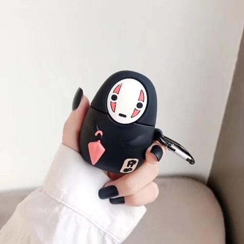 Spirited Away Japanese Anime Kaonashi Bluetooth Wireless EarphoneNo Face Man Faceless Earphone Cases For Apple Airpods 1 2 case