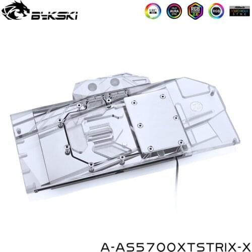 Bykski Full Cover Graphics Card Water Block For ASUS ROG STRIX RX5700XT O8G GAMING,A-AS5700XTSTRIX-X