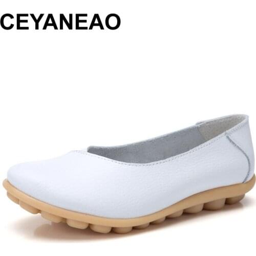 CEYANEAO 2019 autumn new comfortable pea shoes shoes for pregnant women large size mother shoes daily flat shoes womenE077