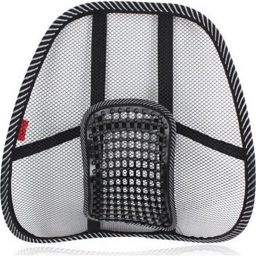 Black Mesh Cloth Waist Support Seat Cushion Automobiles Office Chair Relief Back Pain Lumbar Pillow