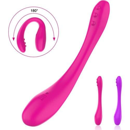 Double Ended Dildo Vibrator Remote Control 9 Speeds Bendable G-Spot Clitoral Stimulator Sex Toys for Woman Vaginal Massager
